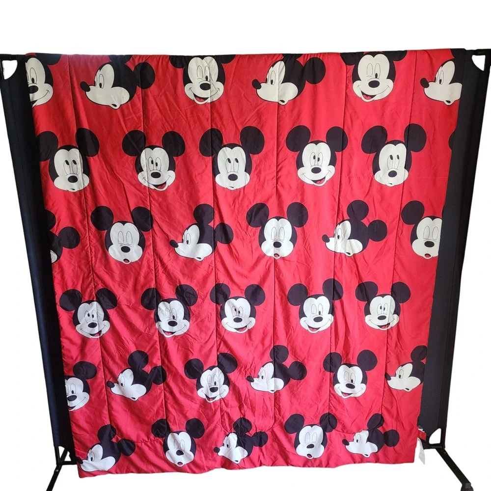 Disney Mickey Mouse Reversible Comforter Twin Red Mickey Face Print Modern 2020s